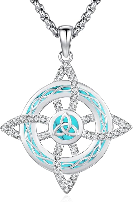 Witchy Jewelry for Women Men Nudo De Bruja Plata 925 Original Witches Knot Necklace Tetragrammaton Hecate Necklace Lilith Necklace Pentagram Necklace Cat Necklace Triple Moon Goddess Pendant Necklace