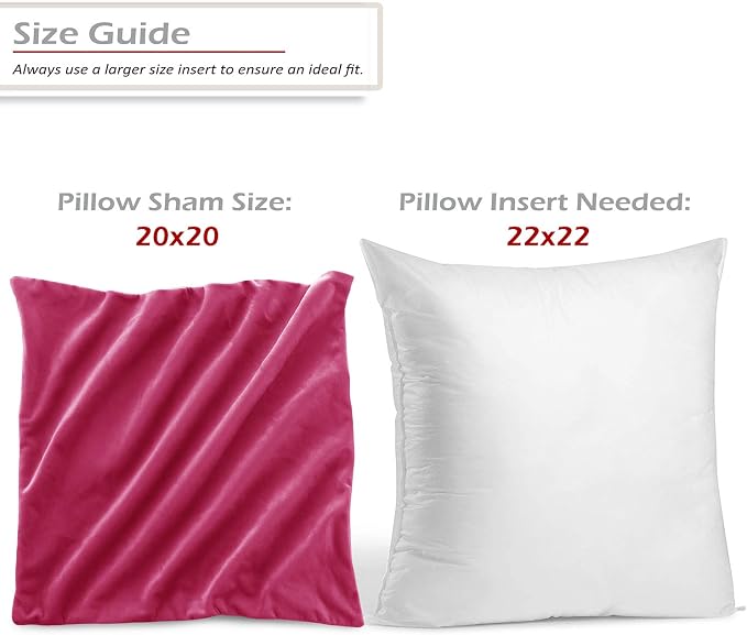 Nestl Throw Pillow Covers, Cozy Velvet Decorative Pink Pillow Covers 20 x 20 Inches, Soft Solid Couch Pillow Covers for Sofa, Bed and Car, Set of 2