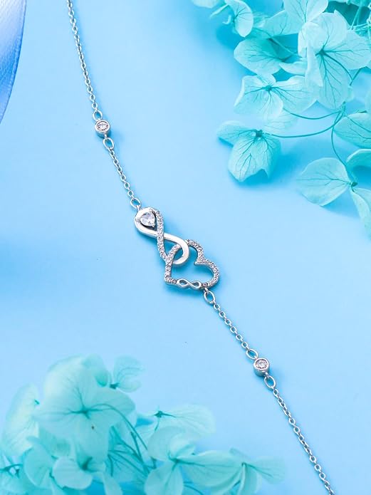 Ankle Bracelets for Women, 925 Sterling Silver Infinity/Heart/Pineapple/Butterfly/Turtle/Evil Eye/Sand Dollar Anklets Waterproof, Christmas Birthday Bracelet Anklets Jewelry Gift Adjustable