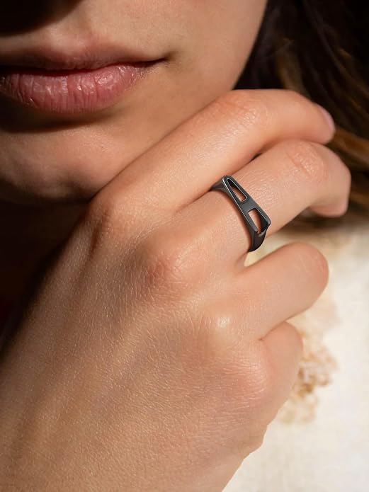 SILVERCUTE 925 Sterling Silver Initial Rings for Women,Adjustable Capital Letter Ring Hypoallergenic,Minimalist 925 Silver Rings for Mother Daughter