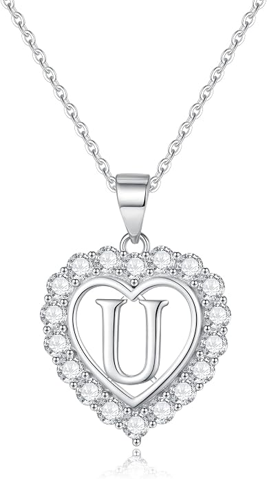 Infinity Heart Necklaces for Women, S925 Sterling Silver Initial Necklace Womens Jewelry Mothers Day Gifts Girls Valentines Gifts for Her Christmas Birthday Gifts for Women Mom Wife Girlfriend