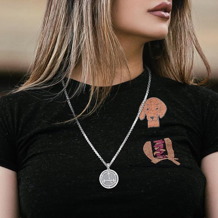 Pentagram Necklace Sterling Silver Triple Moon Goddess/Celtic Knot Witches Knot/Ankh/Sun and Moon/Hecate/Lilith/Santa Muerte/Tetragrammaton Pendant Necklace Pagan Wiccan Magic Egyptian Amulet Jewelry for Women Men