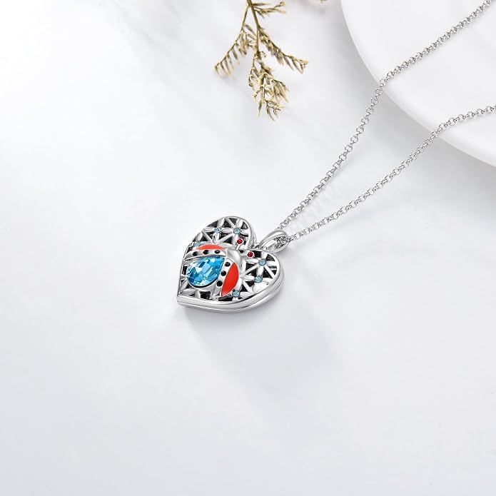 Dorunmo Personalized Locket Necklace 925 Sterling Silver that Holds Pictures Butterfly Birthstone Photo Heart Locket Custom Jewelry Congratulations New Beginnings New Job Gifts for Women