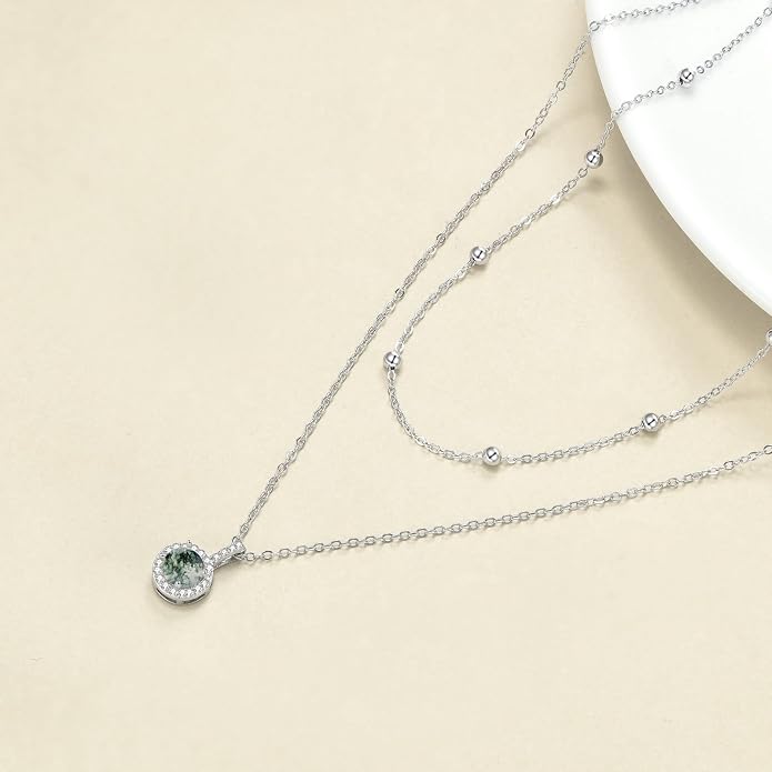 MONGAS Tree of Life/Infinity Cross/Lock and Key/Lotus/Hamsa/Horse/Strawberry/Opal/Lariat/Dragonfly/Heart/Violin Layered Necklace Sterling Silver for Women