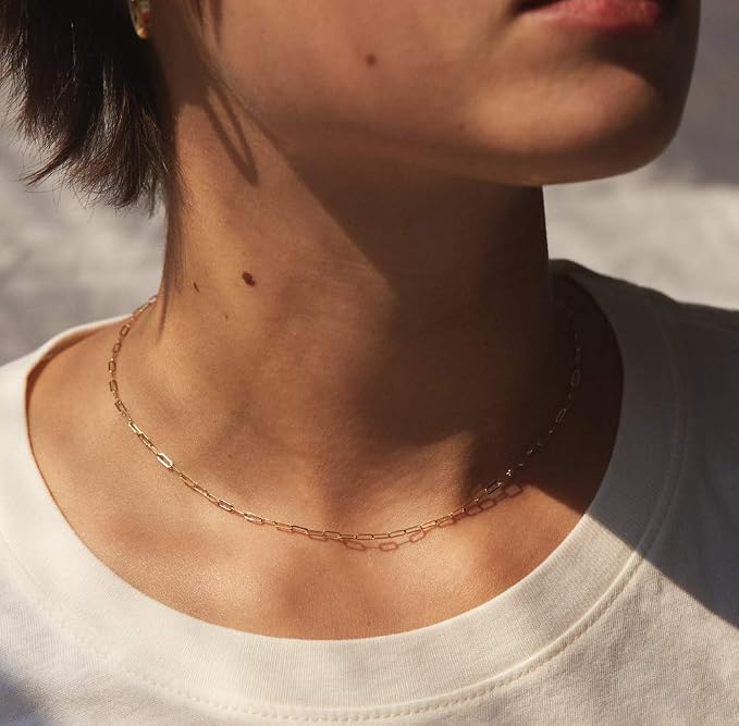 Lcherry Dainty Choker Necklace for Women 14K Gold Plated Choker Necklace Gifts for Her