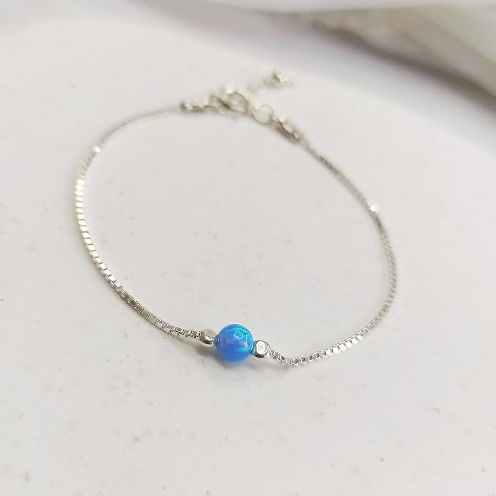 Minimalist Evil Eye Charm Bracelet – Handmade Delicate Good Luck Jewelry for Women – Adjustable 6.5” + 1” Extender