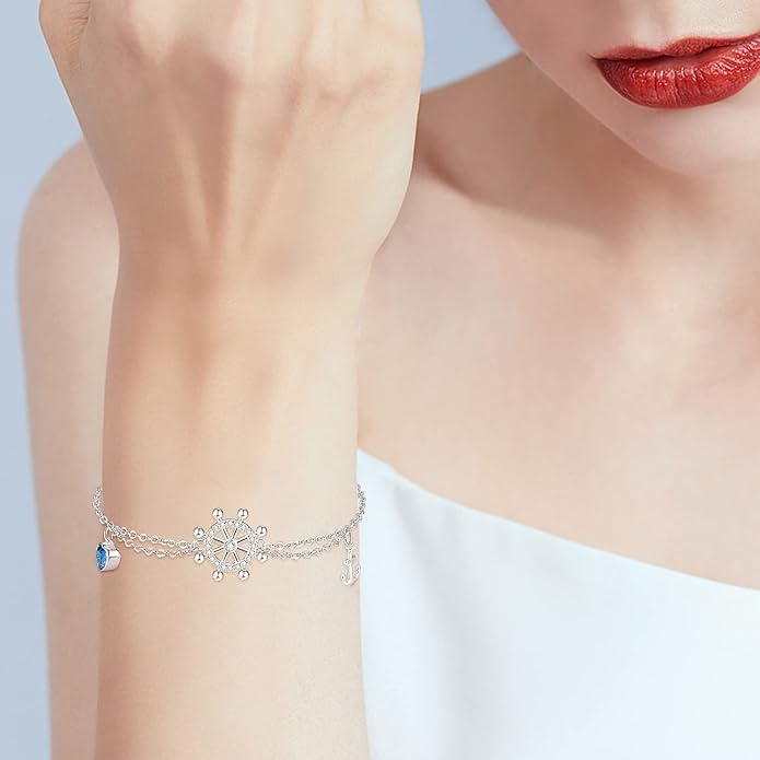 Palpitate Anchor Anklet Bracelets for Women Anklet Nautical 925 Sterling Silver Anchor Jewelry Gifts for Women Sailor Adjustable Chain