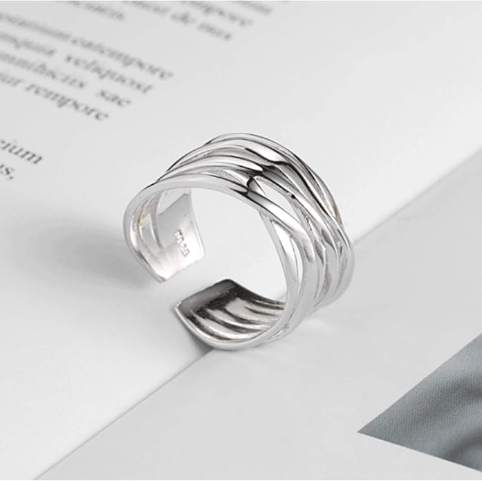YBMYCM 3-10Pcs Dome Rings Set Chunky Gold Ring for Women Men 14k Gold Plated Thick Adjustable Statement Ring Gold/Silver
