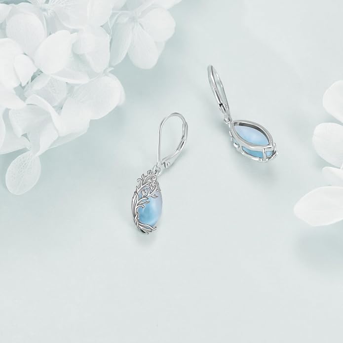POPLYKE Tree of Life Teardrop Drop Dangle Earrings Sterling Silver Leverback Earrings Jewelry
