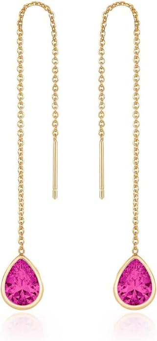 Ettika 18k Gold Plated, Silver Plated, Rhodium Plated Pull Through Threader Earrings. Threaders Minimalist Earring. Womens Jewelry Gifts