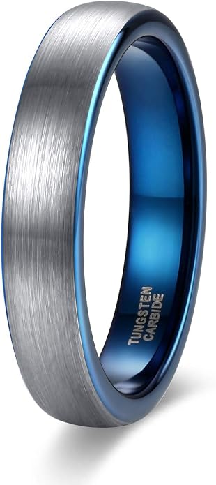 TRUMIUM 4mm 6mm 8mm Tungsten Ring Wedding Band for Men Women Engraved I Love You Matte Brushed Comfort Fit Size 4-15