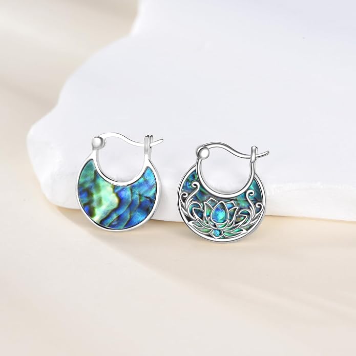 Tree of Life/Sunflower/Mountain/Daisy/Flower/Dragonfly/Butterfly/Earrings 925 Sterling Silver Hoop Earrings for Women