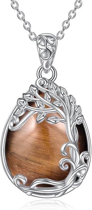 YAFEINI 925 Sterling Silver Moonstone Necklace Filigree Teardrop Pendant Necklace Jewelry for Women Girls