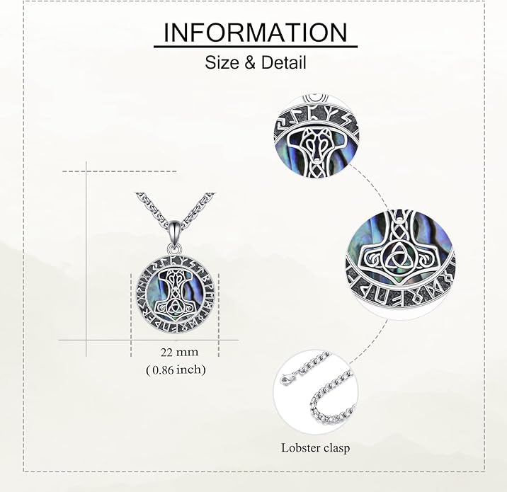Viking Compass Necklace Sterling Silver Runes Vegvisir Pendant Necklace Mothers Day Jewelry Gift for Women Mom