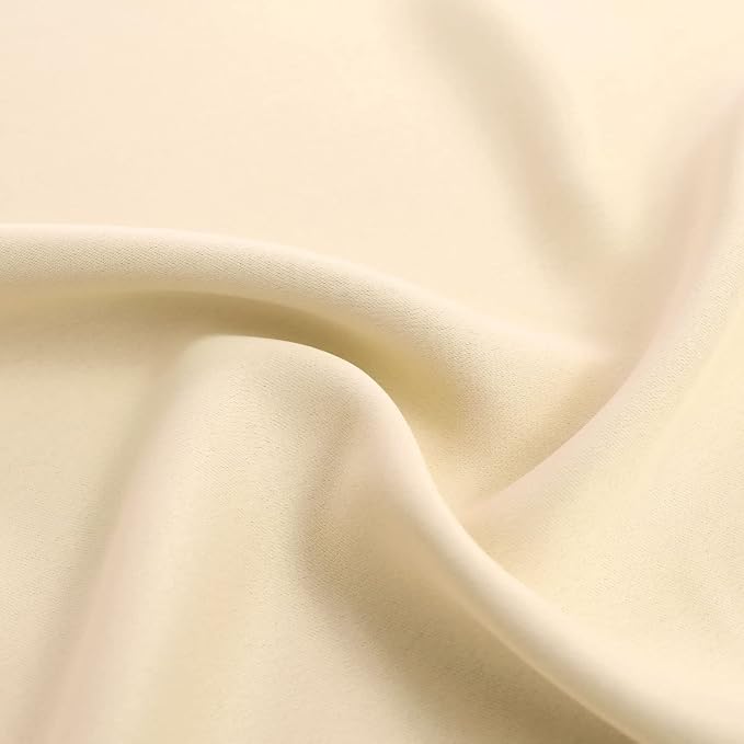 Beige Blackout Curtains 63 Inch Long, Double Layers Light Blocking Crushed Voile Sheer Overlap Drapes for Nursery and Girls Bedroom, Cortinas para sala (W52 x L63, Biscotti Beige, 2 PCs)