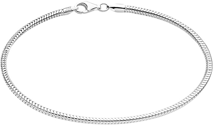 Savlano 925 Sterling Silver Solid Italian Figaro, Rope,Herringbone, Curb, Ball Bead, Snake, Mariner Chain Anklet for Women, Comes in 0.8mm - 5mm With Gift Box