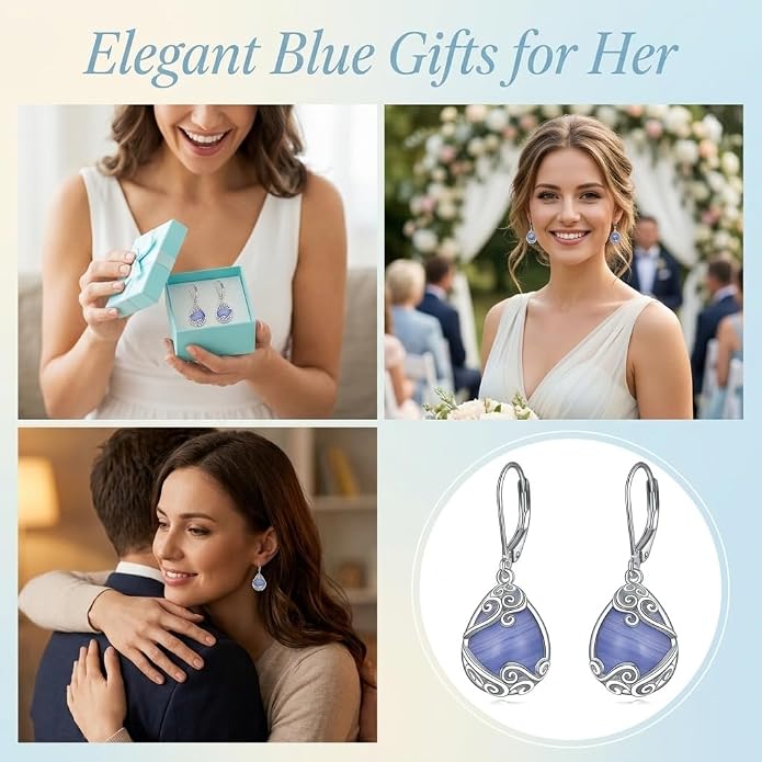 Teardrop Tree of Life/Filigree Earrings for Women Dangle Leverback Earrings Jewelry Gift Anniversary For Her