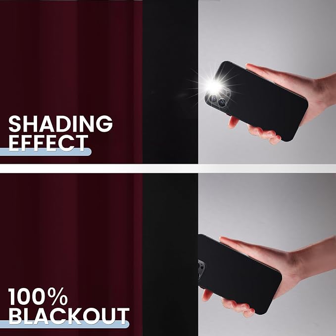 SimpleHome Wine red 100% Blackout Curtains Room Darkening Living Room 63L | Curtains for Bedroom,Thermal Insulated Grommet Window Drapes,Curtains for Living Room with Black Back,52 x 63 Inch,2 Panels