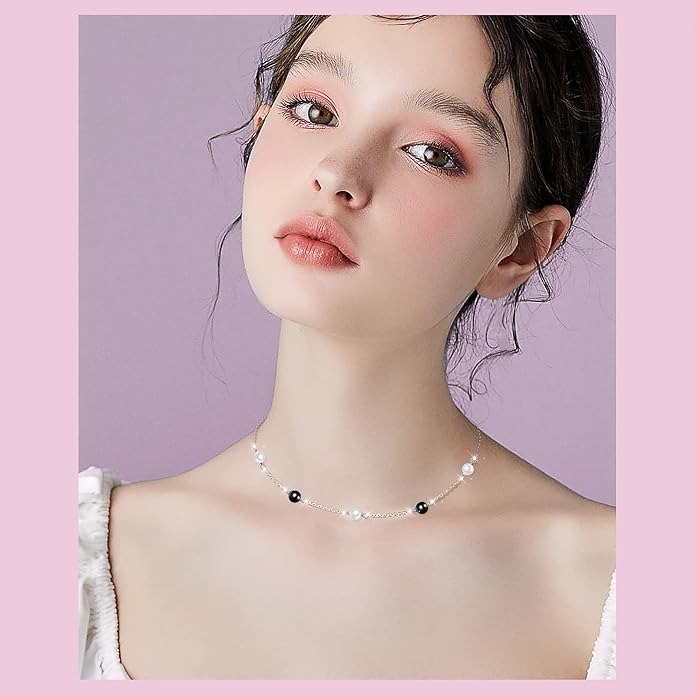 DAOCHONG S925 Sterling Silver Choker Short Necklace Pendant for Women Jewelry Gift