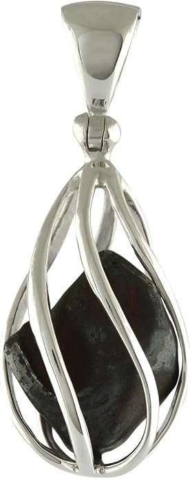Starborn Gemstone teardrop Style Cage Pendant Sterling Silver