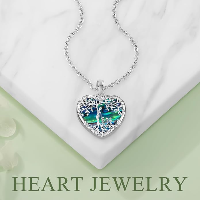 Tree of Life Necklace Family Teardrop/Heart Pendant Mother Jewelry Gifts for Women Grandma Wife Mom
