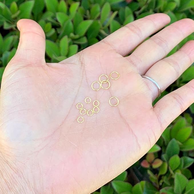 20pcs Adabele Real Yellow Gold Plated Sterling Silver Open Jump Rings 4mm Small O Ring Connector, (0.6mm/22 Gauge)