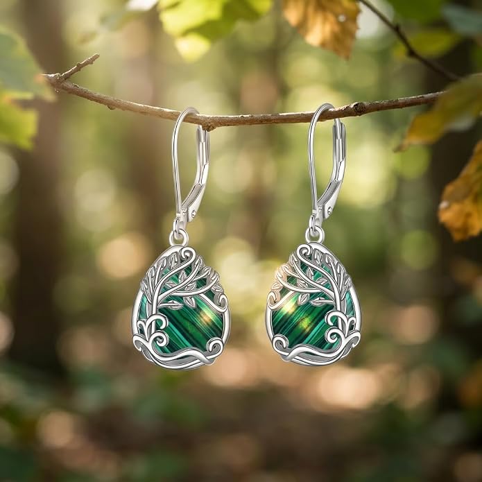 Teardrop Tree of Life/Filigree Earrings for Women Dangle Leverback Earrings Jewelry Gift Anniversary For Her