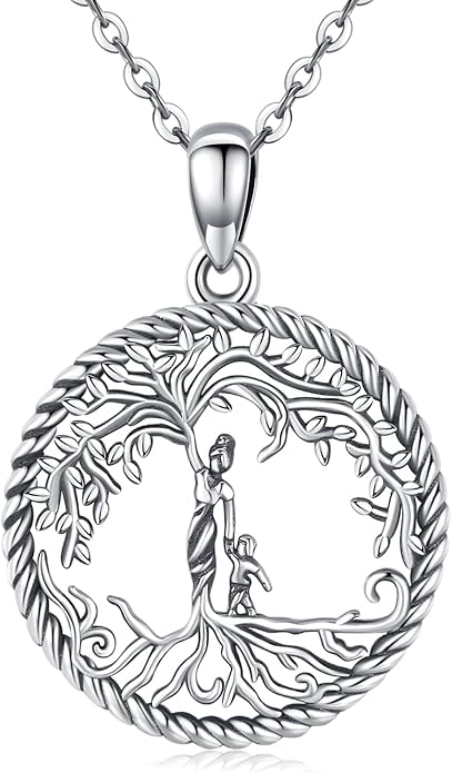 Odinstone Tree of Life Necklace, Sterling Silver Pendant for Women Family Tree Necklaces Jewelry for Mom/Wife/Grandma(With Fine Gift Box)