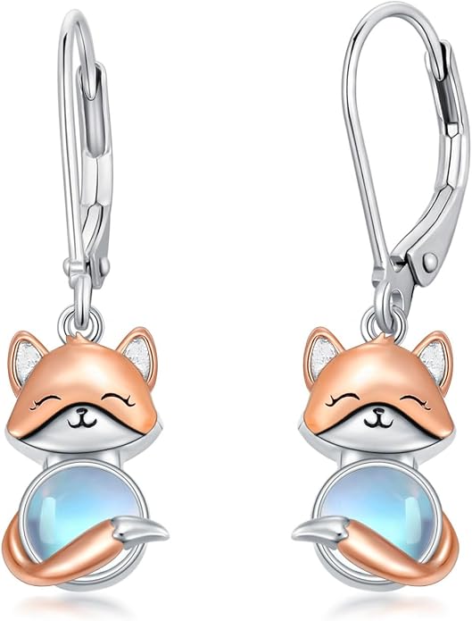 Dorunmo Moonstone Dangle Drop Earrings s925 Sterling Silver Leverback Earrings Filigree Moonstone Jewelry Birthday Gifts for Women