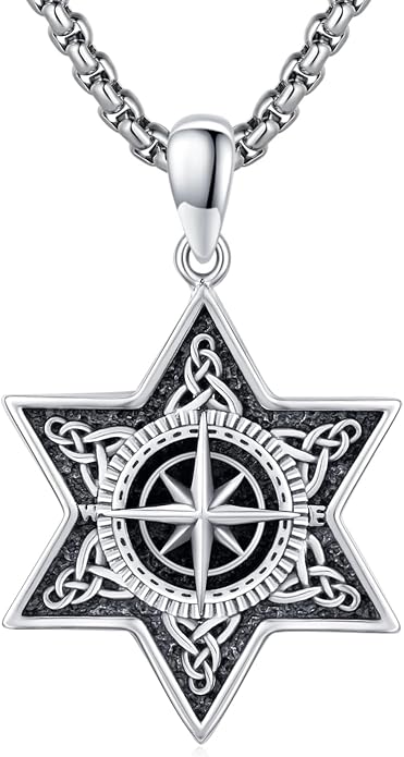 Viking Necklace 925 Sterling Silver Celtic Nordic Runes Amulet Necklace Viking Jewelry for Men Women
