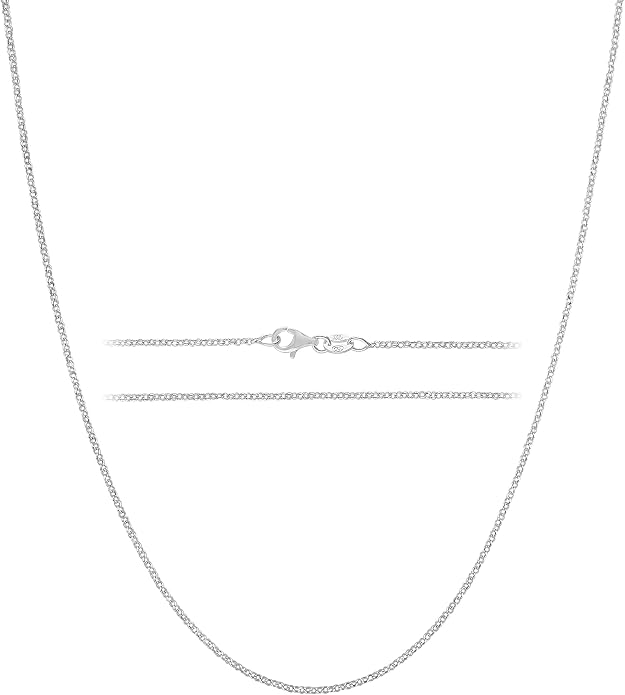 KISPER Solid 925 Sterling Silver Chain Necklace for Women Thin & Secure - Italian 1.6mm Diamond Cut Cable Link with Lobster Clasp - Made in Italy (16-30 Inch)