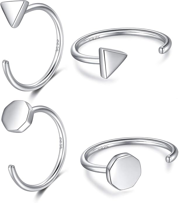 CHIC & ARTSY 925 Sterling Silver Half Hoop Earrings for Women, Small Huggie Hoops Set with Ball Bar Star Moon Cross & Pearl, Lightweight Comfort Fit Everyday & Sleep Earrings