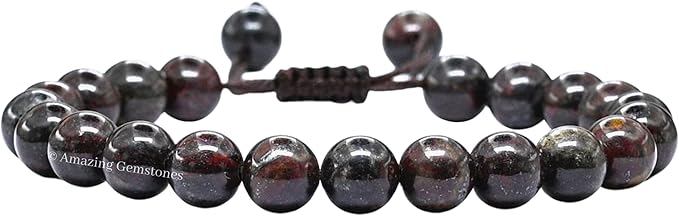 Amazing Gemstone Iron Tiger Eye Bracelet, Gifts for Men & Women - Protection Healing Crystal Bracelet - 8mm Gemstone Beaded Adjustable Bracelet, Pulseras para Hombres Mujer Stocking Stuffers