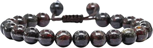 Amazing Gemstone Iron Tiger Eye Bracelet, Gifts for Men & Women - Protection Healing Crystal Bracelet - 8mm Gemstone Beaded Adjustable Bracelet, Pulseras para Hombres Mujer Stocking Stuffers