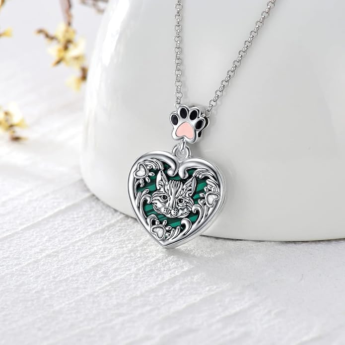 SOULMEET Personalized Silver Locket Necklace That Holds Pictures Photo Keep Someone Near to You, Memorial Custom Lockets Necklaces Letters Engraving for His Her