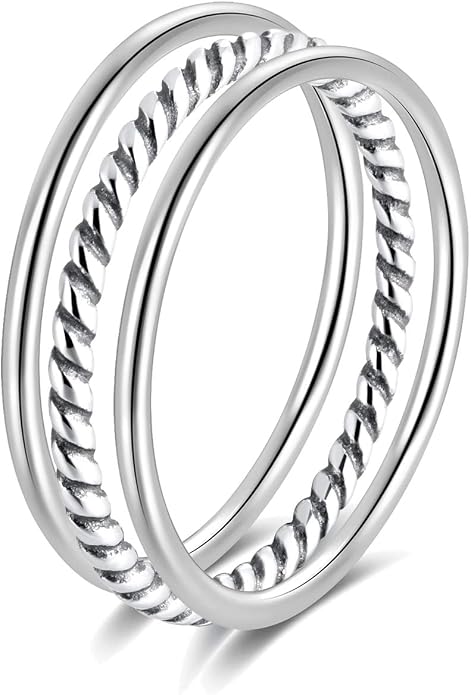 925 Sterling Silver Knuckle Rings for Women Minimalist Thin Stacking Rings Set 3PCS Midi Pinky Ring Size 2.5-8.5