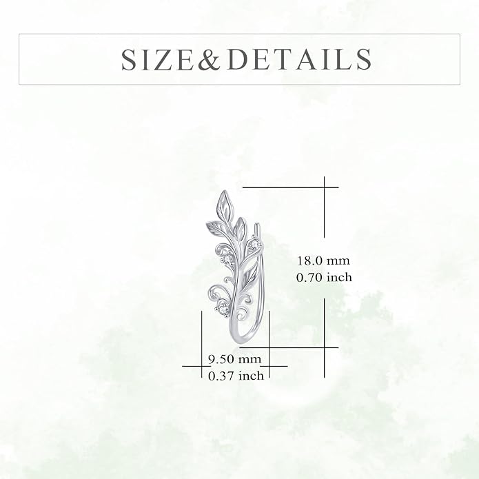 leaf/cherry blossom/purple orchid/celtic knot earrings Ear Climber Crawler Cuff Sterling Silver Wrap Earrings for Women