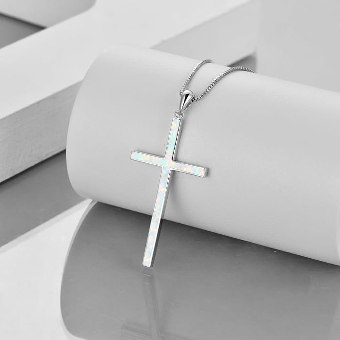POPLYKE Cross Necklace 925 Sterling Silver Philippians 4:13 I Can Do All The Things Inspirational Necklace Gifts for Women Men 20+2''