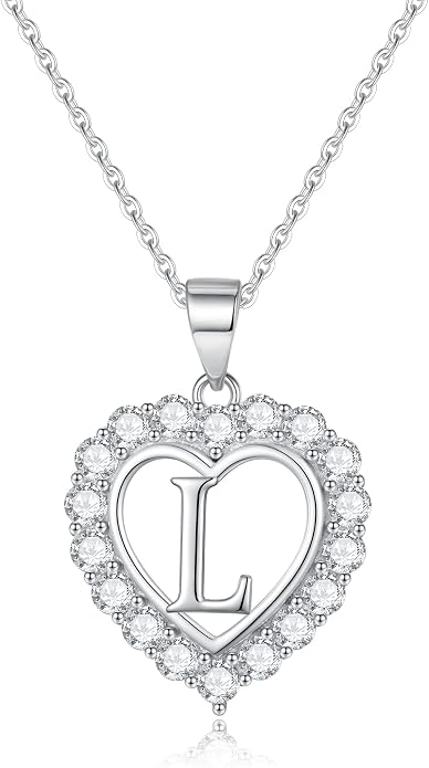 Infinity Heart Necklaces for Women, S925 Sterling Silver Initial Necklace Womens Jewelry Mothers Day Gifts Girls Valentines Gifts for Her Christmas Birthday Gifts for Women Mom Wife Girlfriend