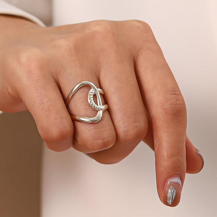 925 Sterling Silver Ring Minimalist Adjustable Rings Band Handmade Rings for Women Girls