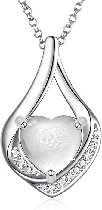 Cremation Jewelry 925 Sterling Silver Teardrop Urn Necklace for Ashes Heart Shape Memorial Keepsake Pendant for Human Ashes for Women Gift