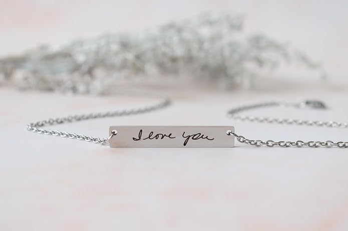 Personalized bar necklace for women, custom engraved stainless steel name plate necklace gift gold, silver and rose gold for mothers day, coordinates, dates, roman numeral, friendship, christmas