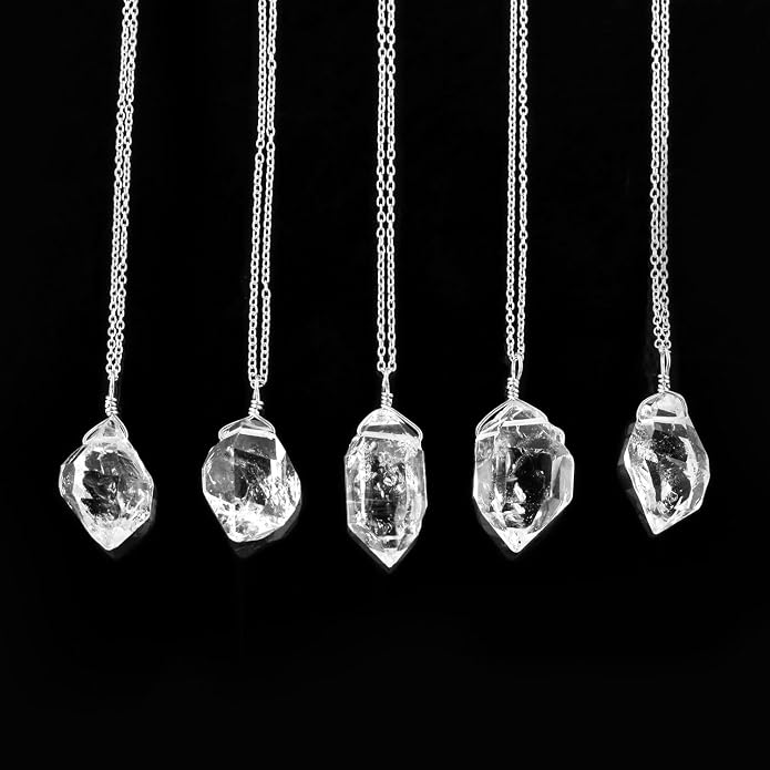 Natural Gemstone Dainty Pendant Necklace for Women Handmade Crystal Jewelry 925 Sterling Silver 18 Inch Chain Healing Chakra Christmas Birthday Gift for Her
