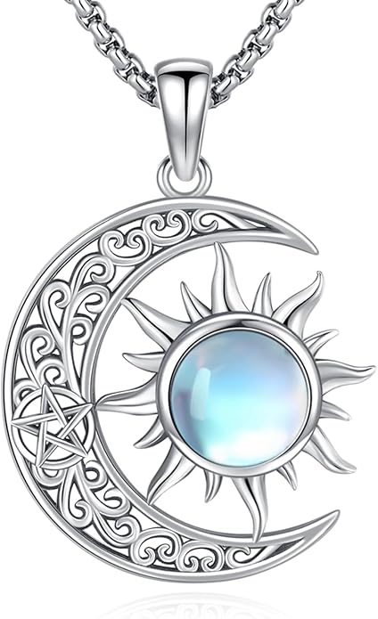 Pentagram/Celtic Knot/Witches Knot/Santa Muerte/Triple Moon Goddess/Baphomet/Hecate Necklace Sterling Silver Magic Wiccan Amulet Pagan Jewelry for Women Men