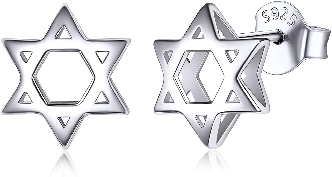 ChicSilver 925 Sterling Silver Earrings Dainty Bar/Circle/Triangle/Star/Ball Stud Earrings for Women with Gift Box, Hypoallergenic Earrings for Sensitive Ears
