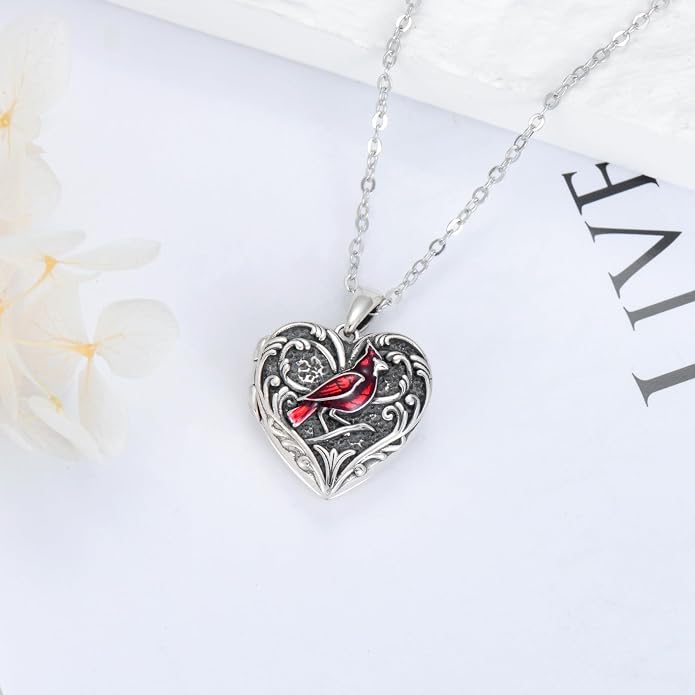 SOULMEET Personalized Silver Locket Necklace That Holds Pictures Photo Keep Someone Near to You, Memorial Custom Lockets Necklaces Letters Engraving for His Her