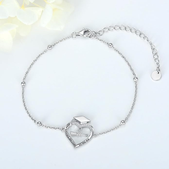 VONALA Witches Knot/Compass/Dragonfly/Clover Bracelet Sterling Silver Adjustable Charm Bracelet Summer Beach Foot Chain Jewelry for Women Gifts