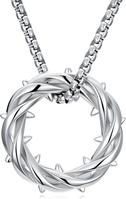 Seiyang Crown of Thorns Necklace 925 Sterling Silver Crown Pendant Amulet Jewelry Gifts (with Gift Box)