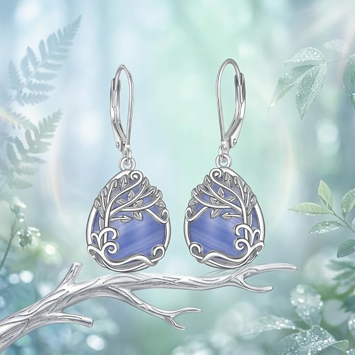 Teardrop Tree of Life/Filigree Earrings for Women Dangle Leverback Earrings Jewelry Gift Anniversary For Her