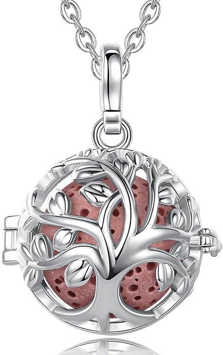 INFUSEU Aromatherapy Necklaces for Women Essential Oil Diffuser Jewelry with 7 Lava Stones, Fun Gifts for Relaxation and Stress Relief
